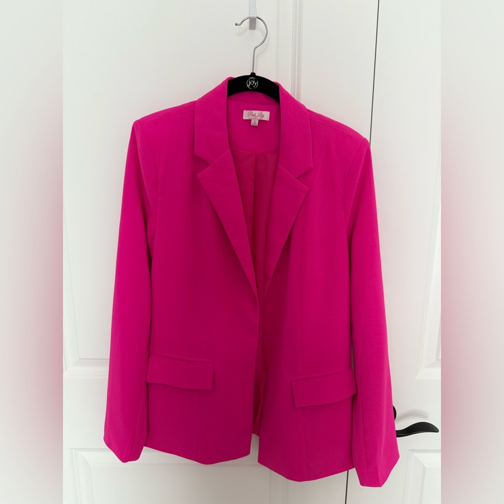PINK LILY hot pink blazer jacket NWOT size small